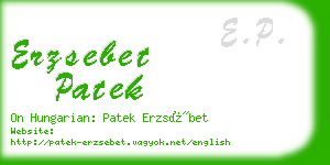 erzsebet patek business card